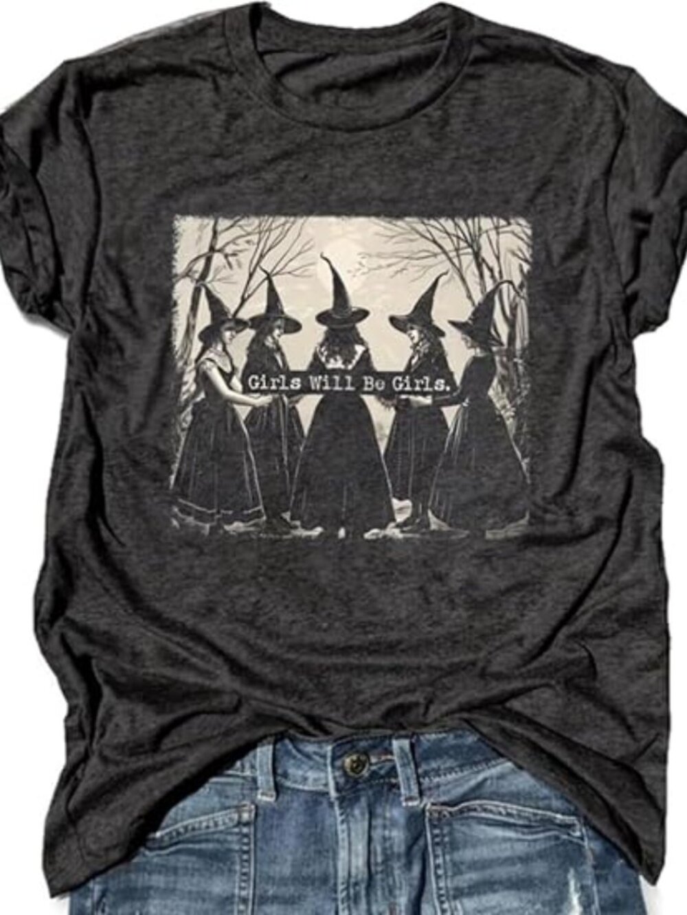 Womens I'm Fine Bloody Halloween Shirt Sanderson Sisters Short Sleeve Problem So - Picture 2 of 2